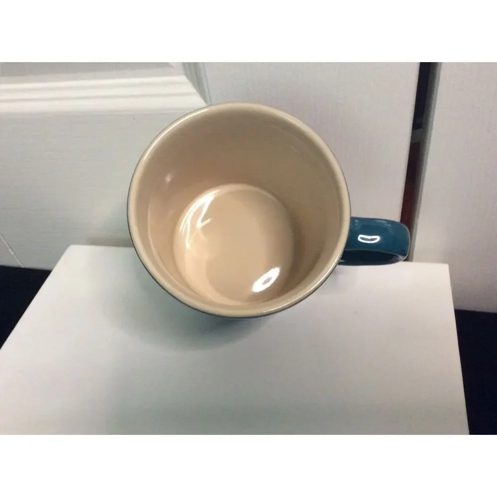 Le Creuset Stoneware Coffee Mug Cup 12oz Deep Teal Fade Ombre - Picture 5 of 5